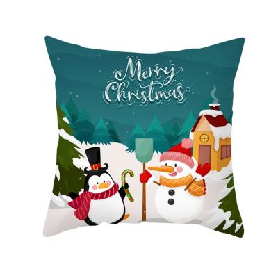 China Custom Christmas Cushion Cover Cartoon Pattern Pillow Case Living Room Bedroom Pillow Peach Skin Pillow Peach Skin Pillow for sale