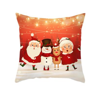 China 2022 Anti-Static New Christmas Cartoon Pillow Case Living Room Bedroom Sofa Pillow Peach Skin Print Pillow Custom for sale