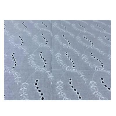 China White Environmental Organic Cotton Lace Fabric For Knitted Tank Top Embroidery for sale