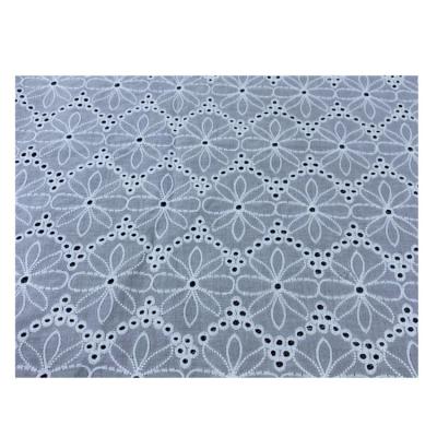 China Environmental Cutwork Eyelet Embroidery Cotton Fabric For Dress Garment Hometextile Bedding for sale