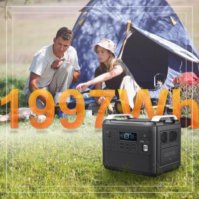 China Type C OEM ODM Outdoor Party Charging Station & Power Station Multi-function 2000w Solar Portable Power Stations for sale