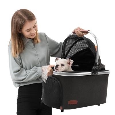 China Removable StrollerTravel Sustainable Folding Pet Carrier with 360 Degree Rotating Handle Convenient for Carting for sale