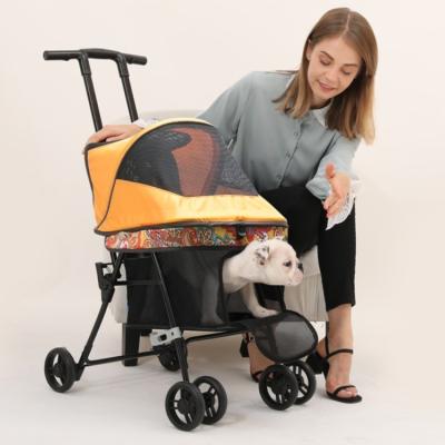 China Small Animals Wholesale Outdoor Folding Travel Pet Stroller With Aluminum Alloy Frame for sale