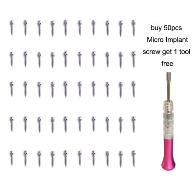 China Dental Niti Orthodontic Micro Implant Micro Screw Ortho Titanium Dental Implant Screw for sale