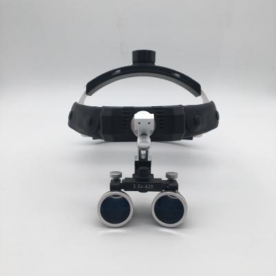 China 2.5X 3.5X 420mm Magnifying Glass / Headband Dental Loupes with LED Headlight / Surgical Binocular Loupes en venta