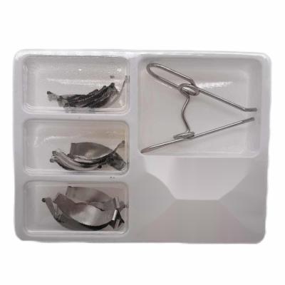 China Dental Metal Sectional Contoured Matrices Dental New Matrix Band 18pcs with clips for sale