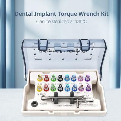 China G Type Dental Implant Torque Wrench Kit Universal Prosthetic Kit 16pcs Dental Implant Fixture Screw Drivers for sale