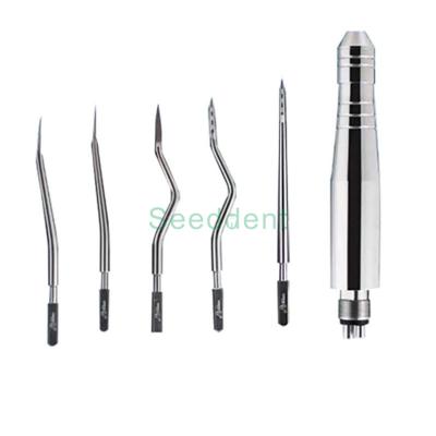 China Dental stainless steel pneumatic luxating elevators / Surgery instrument air turbine luxating elevators with 7pcs head for sale