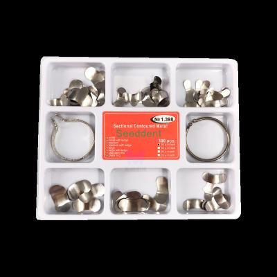 China No. 1.398 Dental Sectional Contoured Metal Matrices Kit / Stainless Matrix Band Kit 35um hard + 2 rings for sale