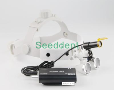 China Headband Dental Loupes with LED Headlight / Surgical Binocular Loupes / 2.5X 3.5X Magnifying Glass SE-K023 for sale