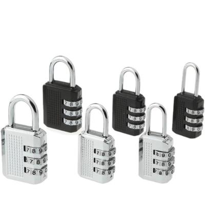 China Cheap Black Padlock Anti Cut Zinc Alloy Hardened 3 Digit 20 Mm Security Combination Anti Padlock for sale