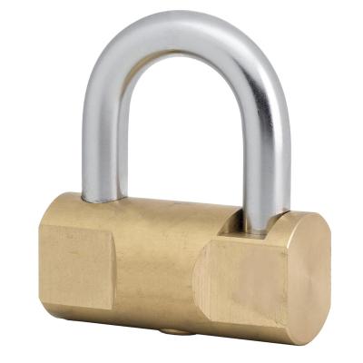 China Waterproof Anti-Cut Door Locks D Shape Heavy Duty Hammer Brass Padlock for sale