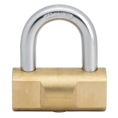 China Waterproof Safety Hammer Padlock D Lock Heavy Duty Solid Brass Anti-Cut Waterproof Padlock for sale