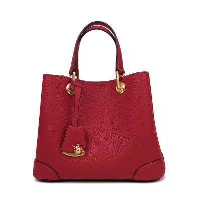 China Classic Factory OEM leather handbags for ladies custom logo lichee pattern hand bags for sale