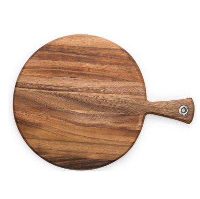 China Wholesale Viable All Natural Charcuterie Table Top Paddle Acacia Wood Round Pizza Skin 16inch For Baking Bread for sale