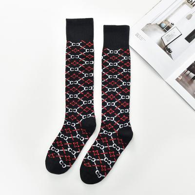 China Lovely fashion autumn and winter wholesale breathable long over the knee thickened high cotton socks for ladies for sale