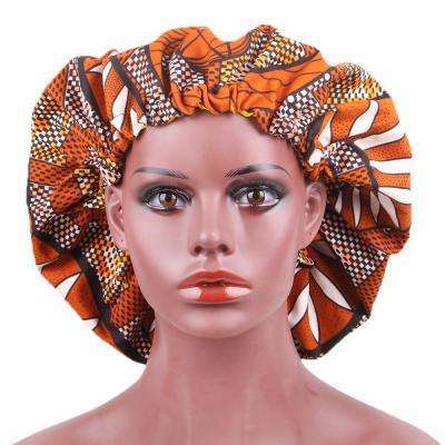 China Character Fashion Ankara Fabric Double Size Nightcap Adjustable Satin Turban Hood for sale