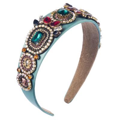 China Cheap Baroque Colorful Hair Band Style Design Fashion Daily Life Price Adult Main Buckle With Diamonds for sale