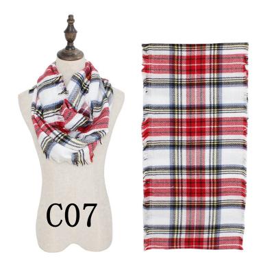 China Colorful Autumn Winter Warm Imitation Cashmere Plaid Winter Warm Style Scarf For Women for sale