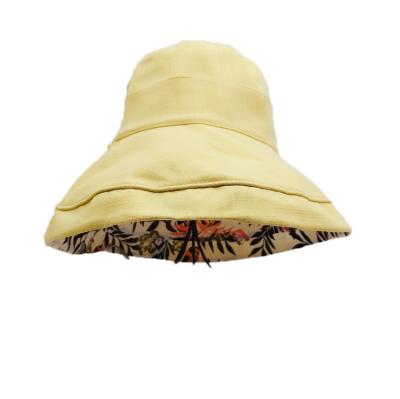 China Wholesale Fashion 2021 Summer Fashion Soft Comfortable Cotton Travel Striped Pink Double Sided Printed Bucket Hat for sale