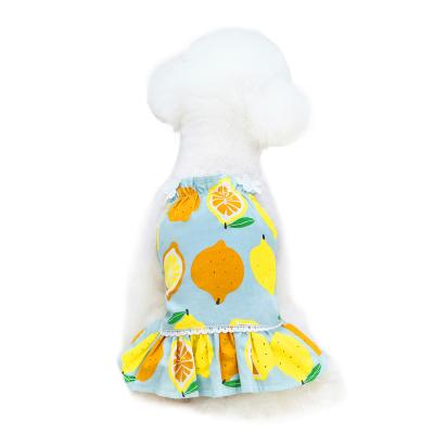 China New Styles Viable Lemon Print Hawaiian Skirt Pet Clothes Cat Fashion Dog Clothes Luxury Pet Dog Clothes for sale