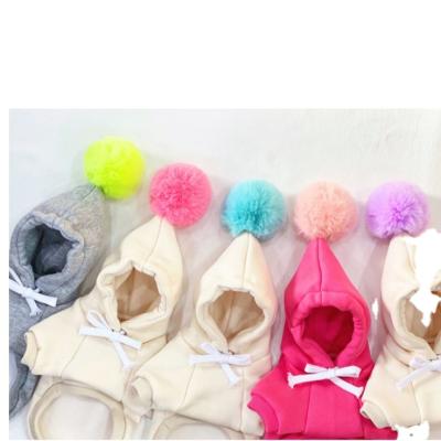 China Sustainable Wholesale Luxury Winter Christmas Ball Designer Dog Hoodie Poodle Pet Clothes Custom Dog Hoodie for sale