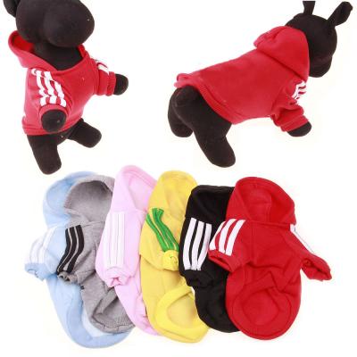 China Sustainable Popular Pet Accessories Striped Yellow Dog Apparel Luxury Dog Clothes Pet Hoodies for sale