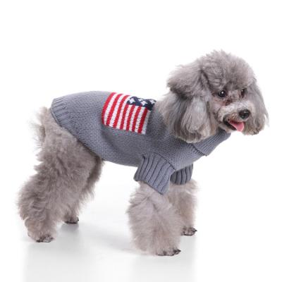 China Various Patterns Hand Knitted Flag Petshop Sustainable Hot Selling Dog Teams Pet Sweaters for sale