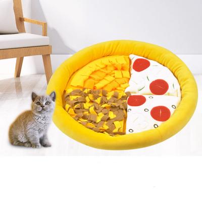 China Wholesale Small MOQ Travel Pizza Dish Puzzle Pet Eating Protective Dog Nose Mat Eco Friendly Pet Snuffle Feeding Mat for sale