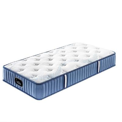 China 10 Inch Stylish Hypoallergenic Blue Rim Hotel Bedroom King Size Bonnell Spring Foam Mattress 9 Layers for sale