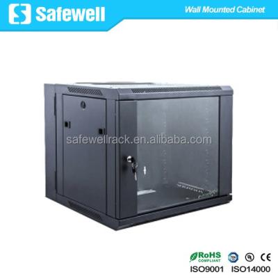 China SPCC Cold Rolled Safewell SMB6509 Wall Mounted Rack 19 Inch 550 Depth 9U Steel Double Section Enclosure for sale