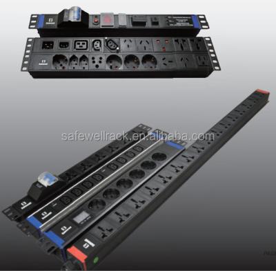 China 1U 19inch rack base PDU for server racks/wallmount cabinet/open racks SW-1U-6IEC13 for sale