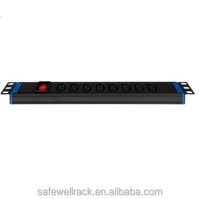 China Aluminum alloy 19inch 8outlet IEC13 PDU for sale