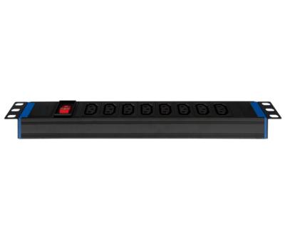 China Aluminum alloy 19inch 8outlet IEC13 PDU safewell rack mounted under desktop PDU for sale