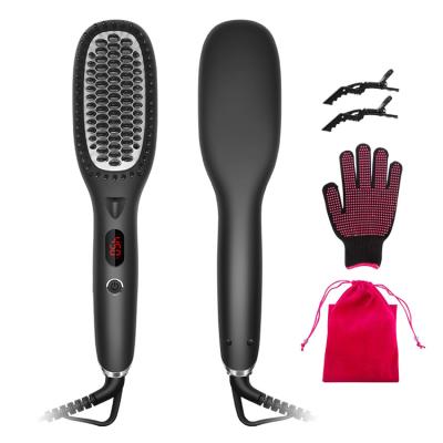 China Professional Electric Hair Straightener Comb PSE Hair Straightener Sweep Ceramic Electric Beard Sweeps Men Beard Straightener Styler Fast Multifunctional Comb for sale