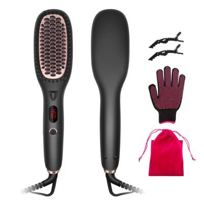 China Kaylux MCH Ionic Hair Straightener Brush Heated Ceramic Ionic Hair Straightening Brush for sale