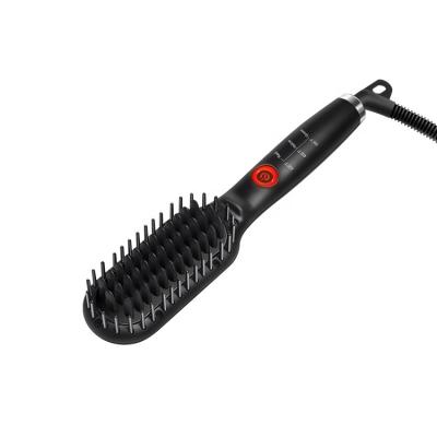 China Compact Mini Ceramic Ionic Heated Beard Straightener Brush for sale