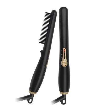 China Hotel Golden Electric Beard Straightening Comb Brush for Men for sale