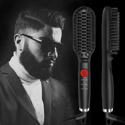 China Anti-scald Straightens Beard Ceramic Ionic Hair Styling Straightener Hair Comb for sale