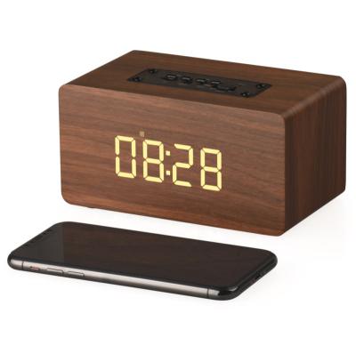 China TO. connect 2021 portable wooden wireless speaker 2 in 1 wifi speaker to alarm clock for sale