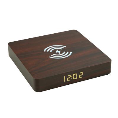 China MP3/MP4 Player 2 in 1 LED Digital Alarm Clock Factory Fast Charging Bamboo Wireless Charger for sale