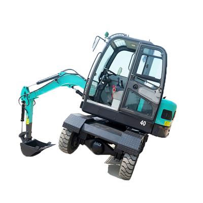 China Construction Digging / Garden Cheap Price Mini Wheeled Excavator For Sale for sale