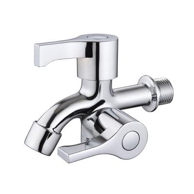 China China Wholesale 2 Way Bibcock Tap Bathroom Traditional Wall Mounted Cold Washing Machine Multifunction Garden Faucet for sale