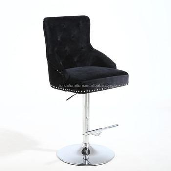 China Contemporary Bar Stool - VELVET seat, chromed gas lift and base, height adjustable. UK fire equipment for sale