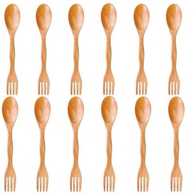 China High Quality Disposable Eco-friendly Wooden Fork Spoon Knife Disposable Wooden Cutlery for sale