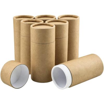 China Hot Sale Recyclable Tea Box Kraft Paper Biodegradable Paper Tube For Food Tea Cylinder Round Paper Packaging for sale