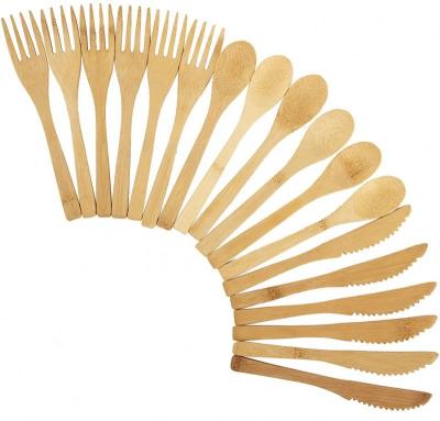 China Best Selling Disposable Knife Fork Spoon Disposable Wooden Bamboo Spoon Cutlery for sale