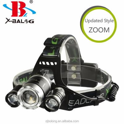 China BAILONG Camping 3000T Zoomable 3 Light 4 Modes 1600 Lumen LED Rechargeable Headlight, Waterproof High Power LED Headlights For Camping, Bik for sale