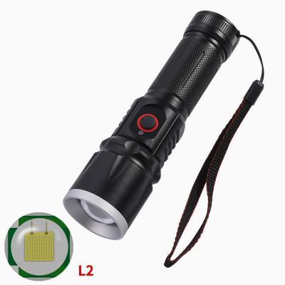 China Camping Led 26650 Battery Bank Super Long Range Super Bright Torch Flashlight Tactical Use L2 Light Waterproof for sale