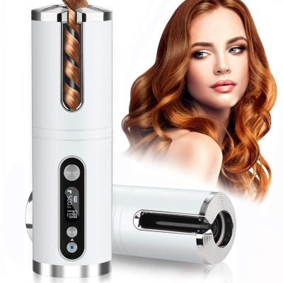 China Auto Curling Iron White Radio Iron Ion Ceramic Technology Temperature Time Safe Setting LCD Screen USB Filling Hair Curler for sale